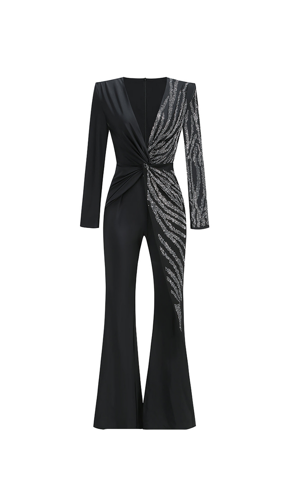 COMPLETO DUE PEZZI CON TUTA BLAZER E STRASS IN NERO
