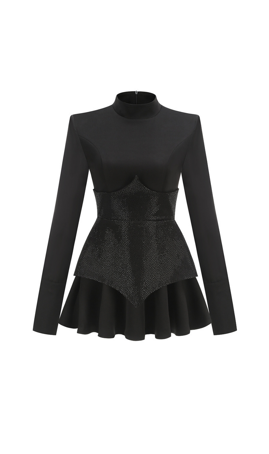 MINI ABITO CON PAILLETTES SPLICE NERO