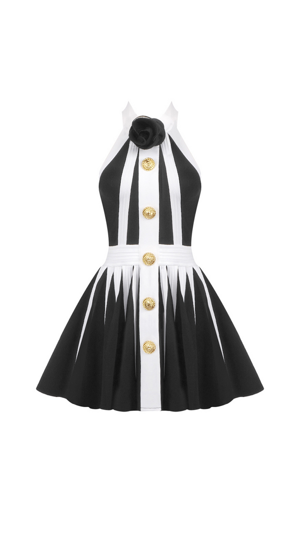 AIIZIE FLORAL-APPLIQUÉ PLEATED KNIT MINI DRESS - product image