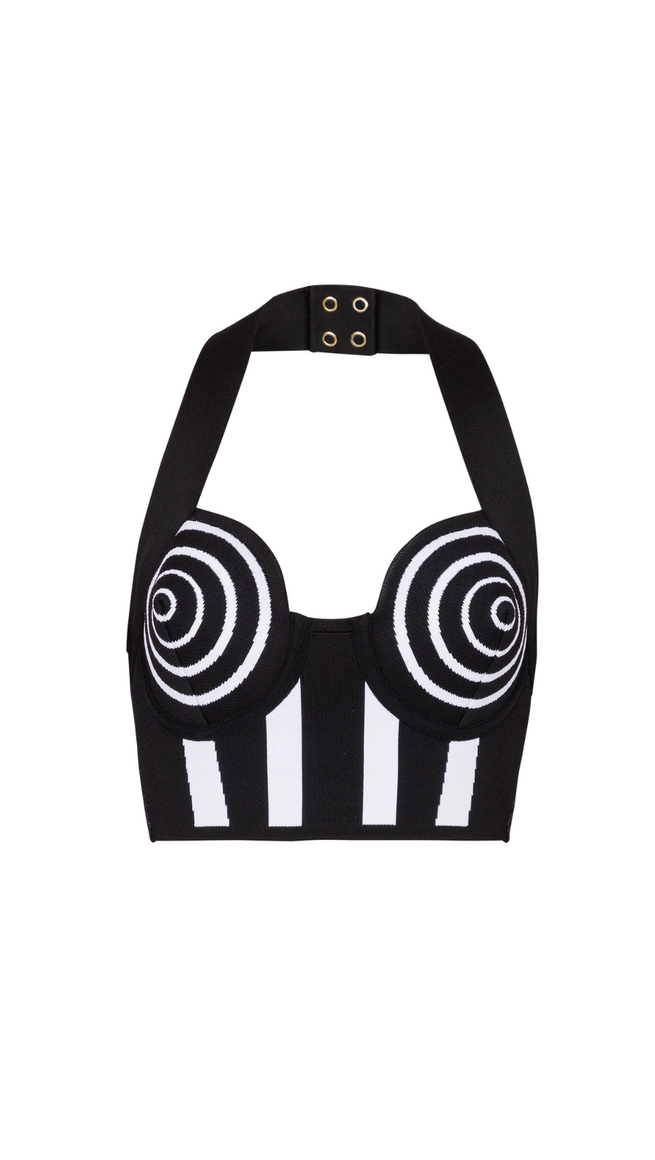 GESTREIFTES NECKHOLDER-KURZ-TOP-RÖCKE-SET