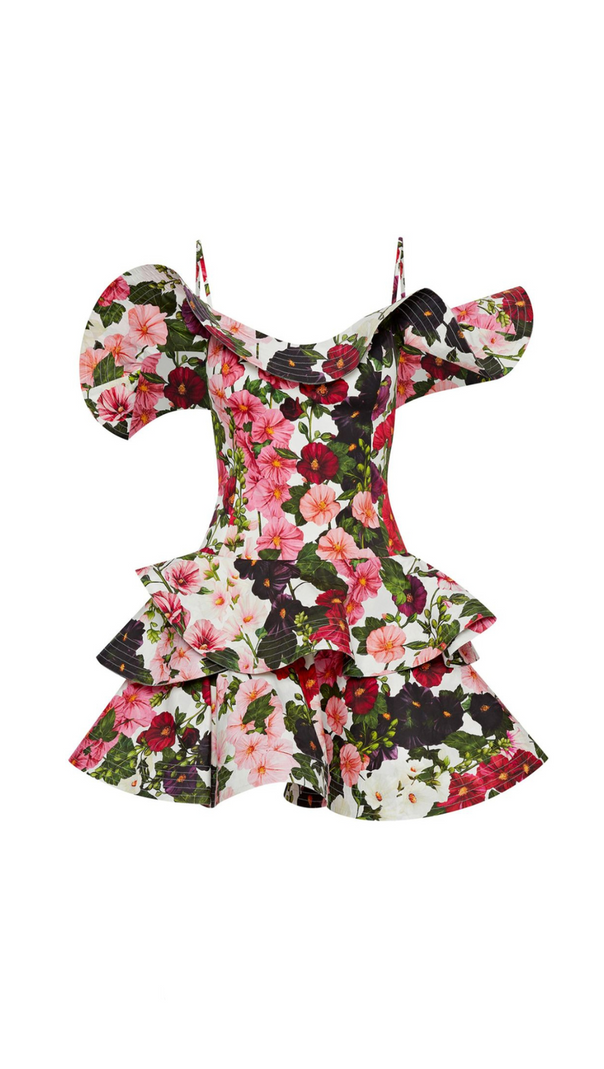 AIIZIE MULTICOLOR FLORAL PRINTED MINI DRESS - product image