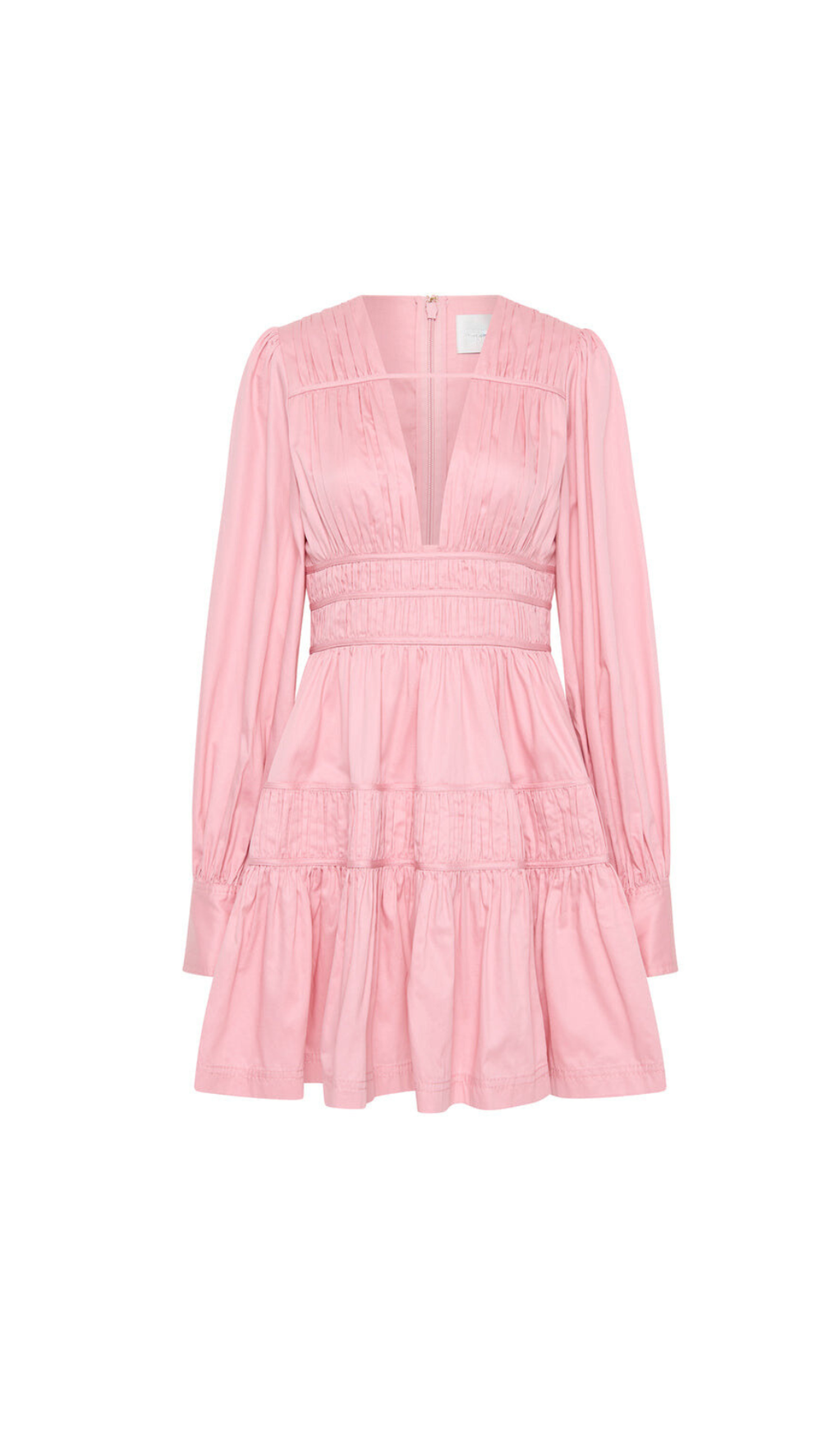 VALERIE FALLINGWATER RUCHED MINI DRESS IN PINK