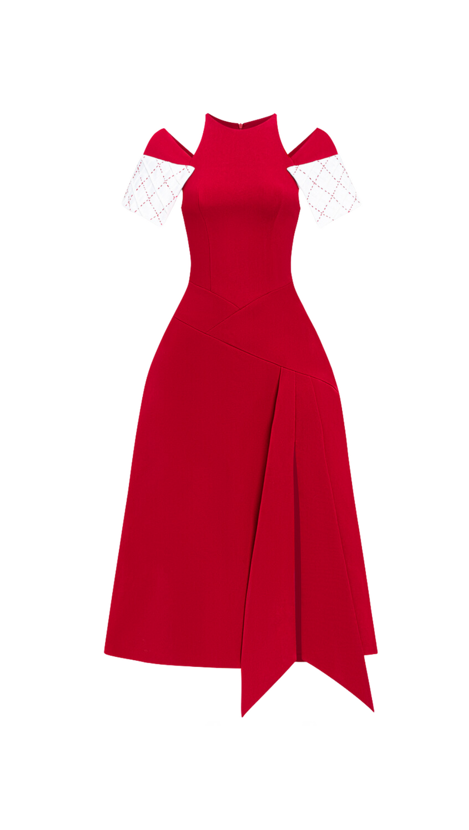 TIFFANY TWO-TONE SLIT MIDI DRESS