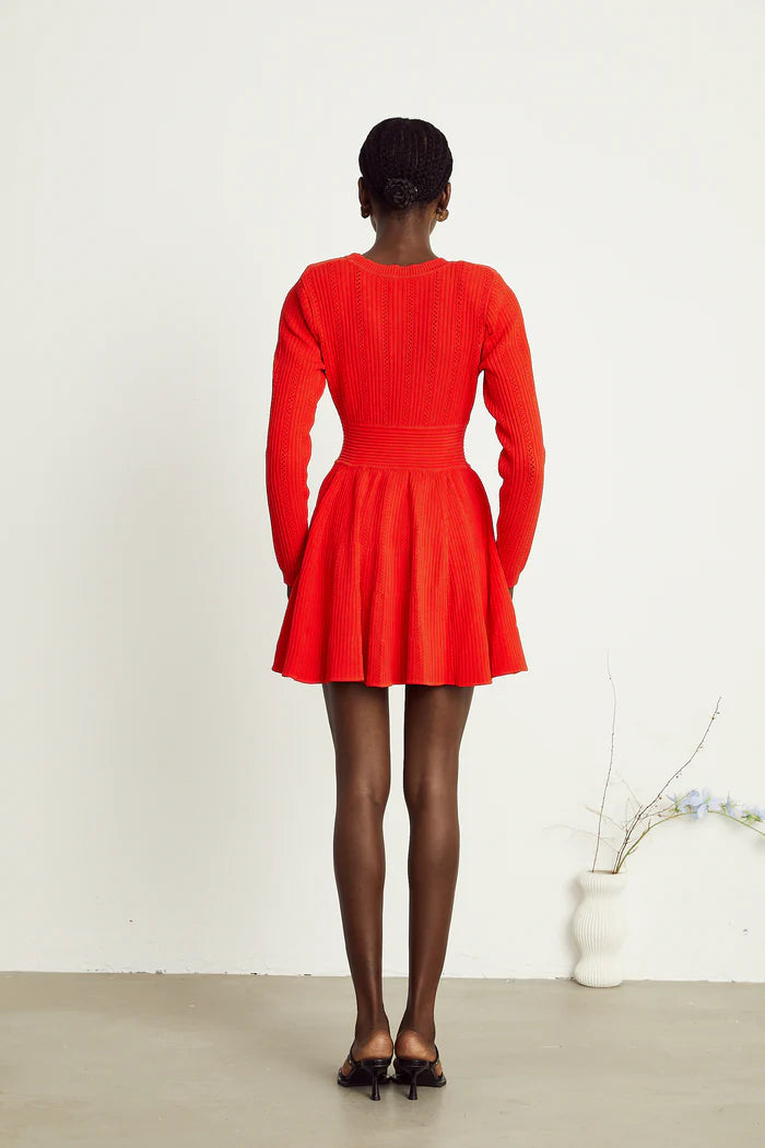 MINI ABITO IN MAGLIA POINTELLE VICTORIA ROSSO