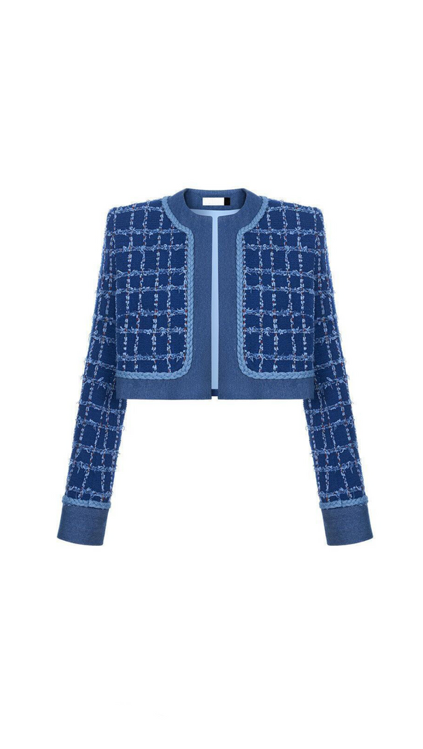 AIIZIE CATHY PATCHWORK TWEED JACKET IN BLUE - product image