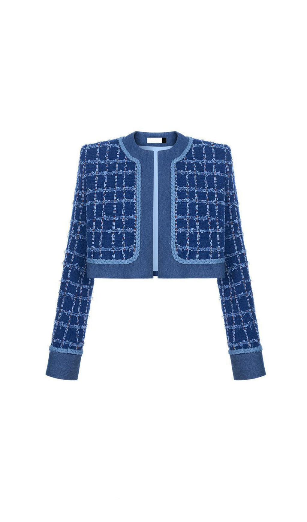 CATHY PATCHWORK TWEED JACKET IN BLUE