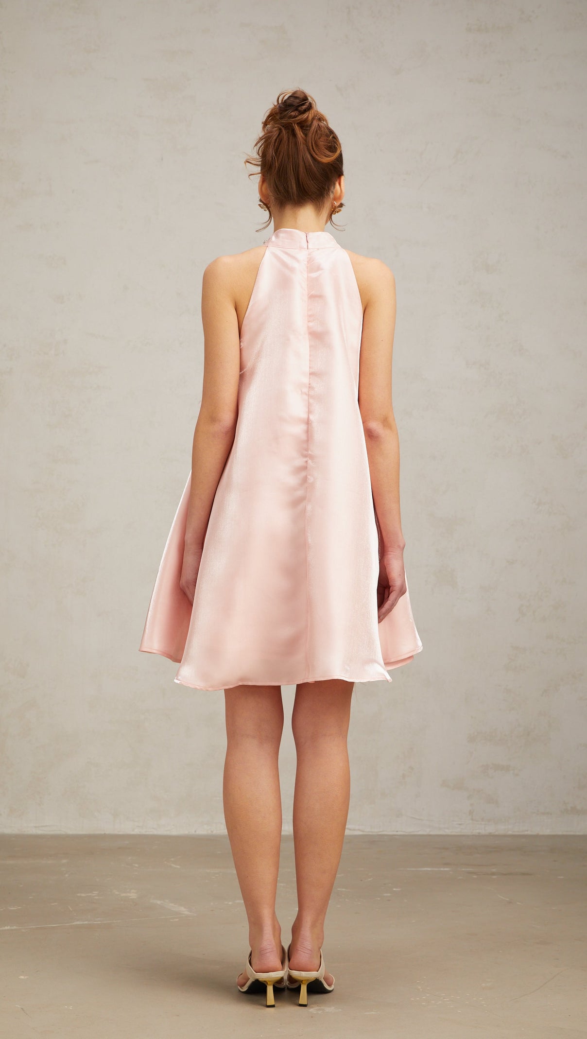 AIIZIE QUELLA PINK FLOWER SLEEVELESS A-LINE MINI DRESS - product image