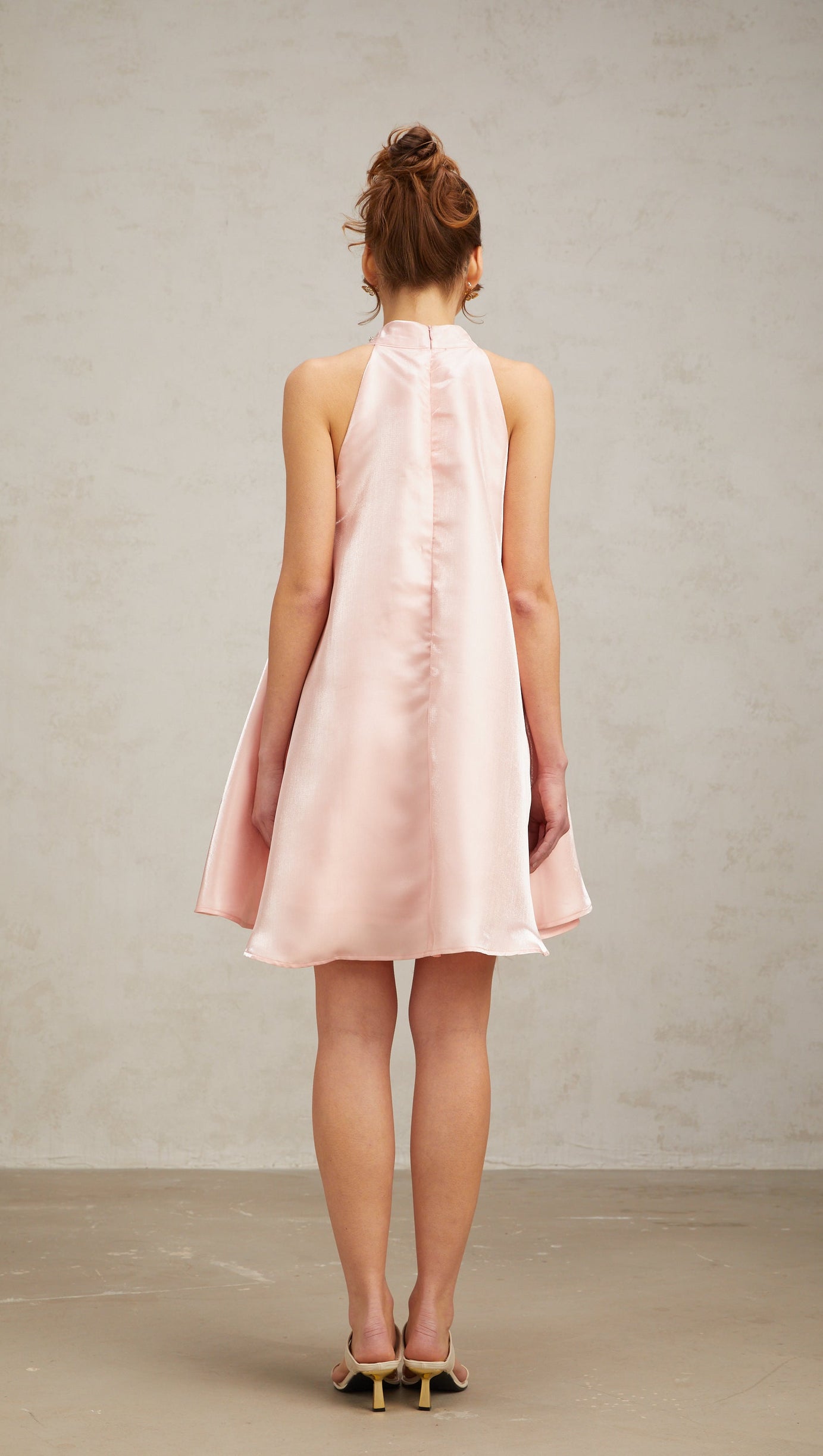 QUELLA PINK FLOWER SLEEVELESS A-LINE MINI DRESS