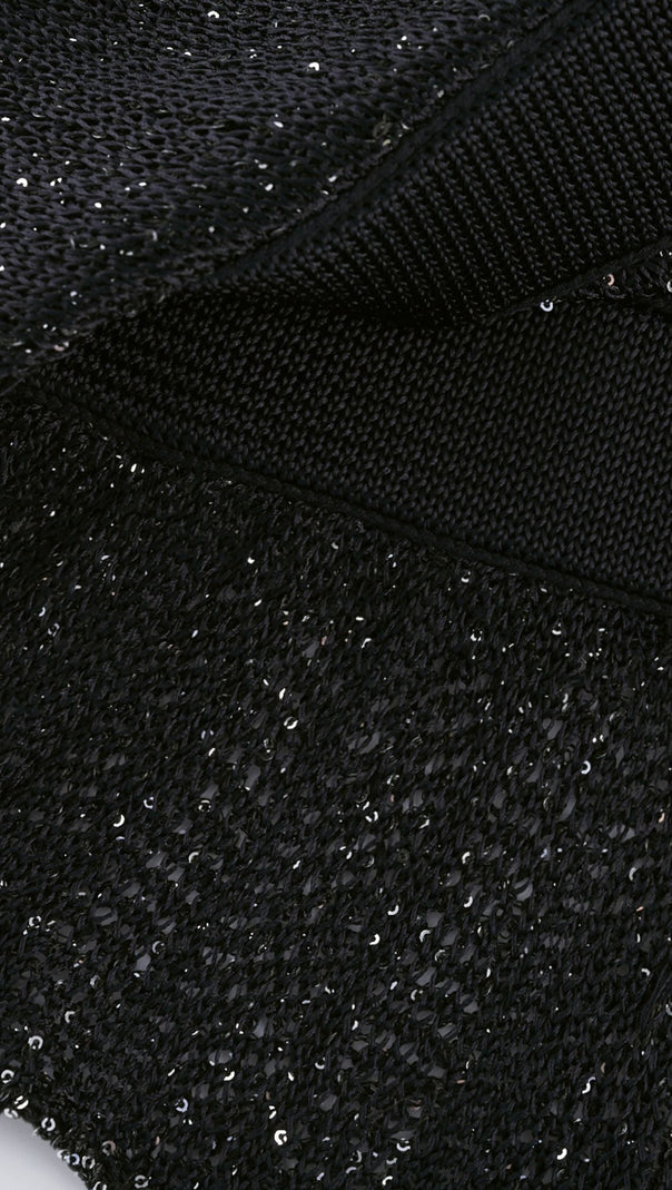 CORDELIA SEQUIN-EMBELLISHED TIERED MINI DRESS