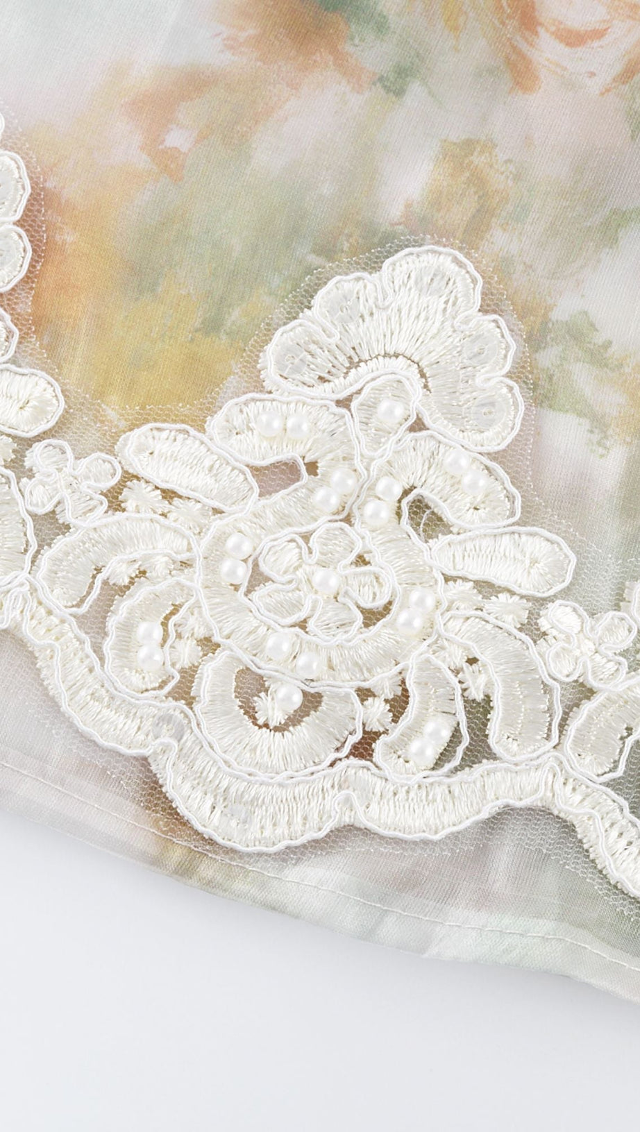 DELPHINE FAUX-PEARL EMBELLISHED MINI DRESS IN NEUTRALS