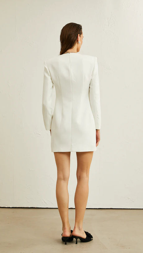 VENUS FLORAL EMBROIDERY BEAD MINI DRESS