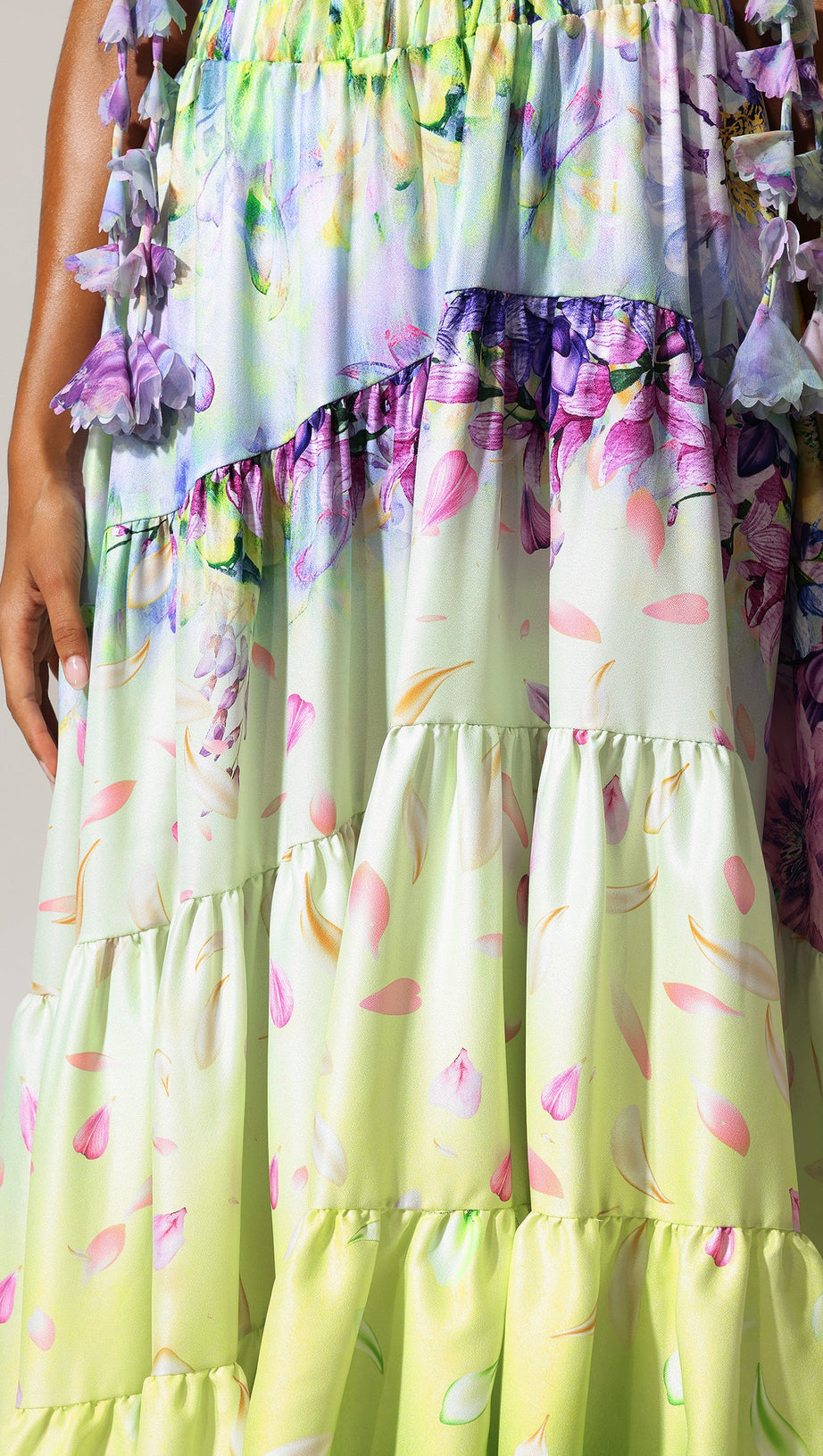 Loyisa Neckholder-Bademode mit V-Ausschnitt, Blumenmuster, Quaste und Rock, zweiteiliges Set