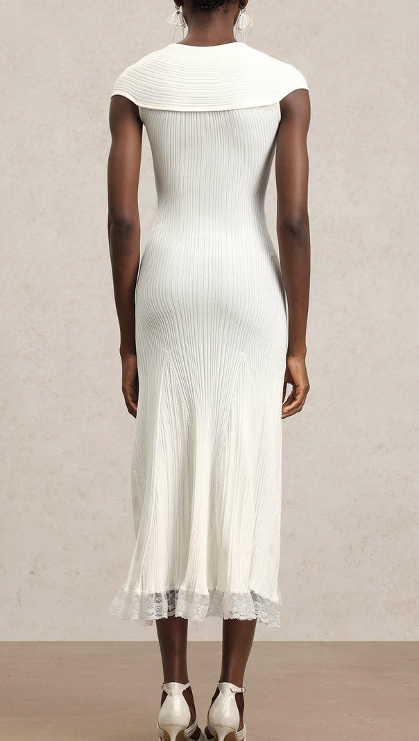 AIIZIE Rcia Sleeveless Lace Hollow Out Bandage Midi Dress - product image