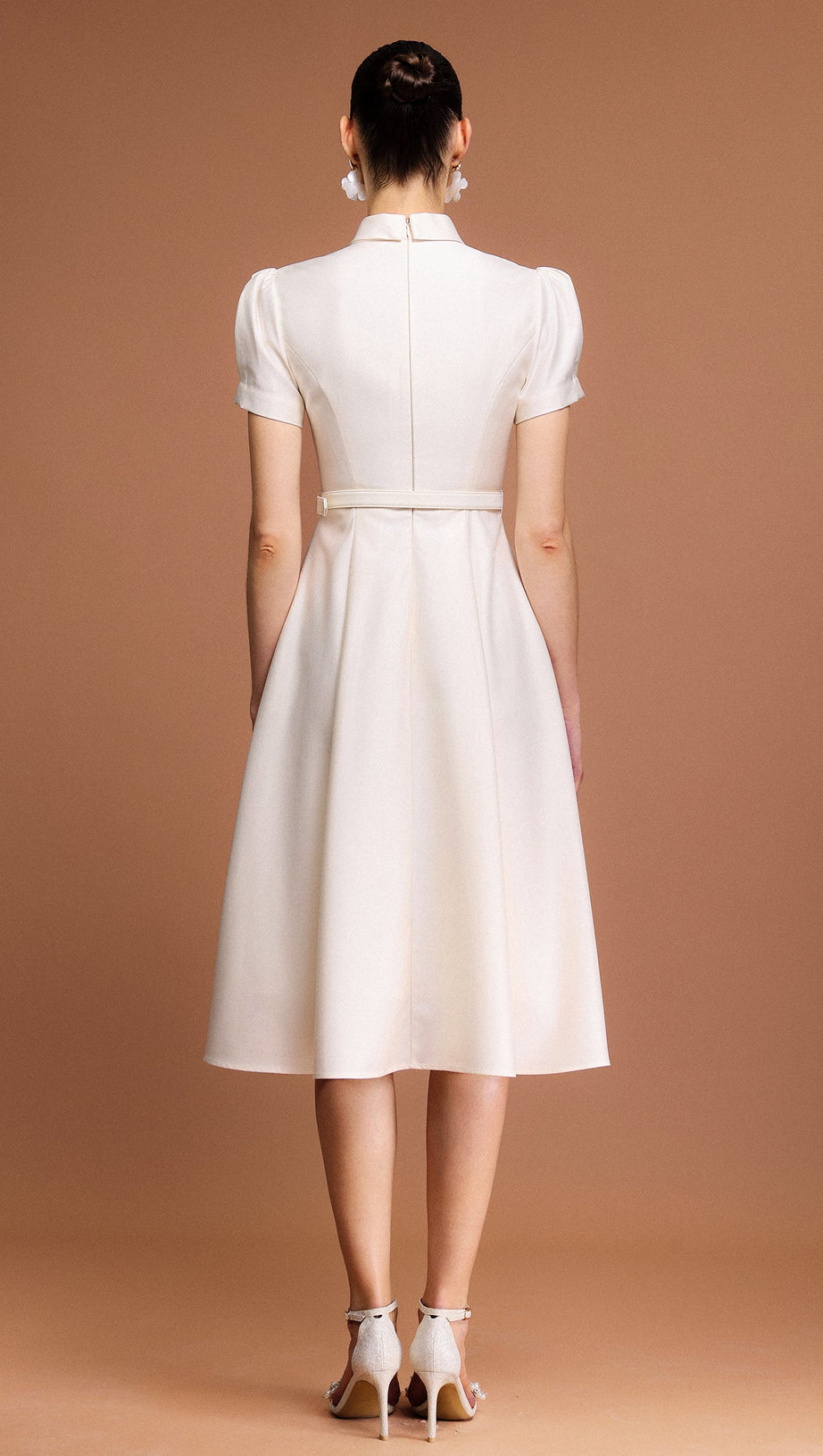 JOSEPHINE SHORT SLEEVES DIAMOND MIDI DRESS