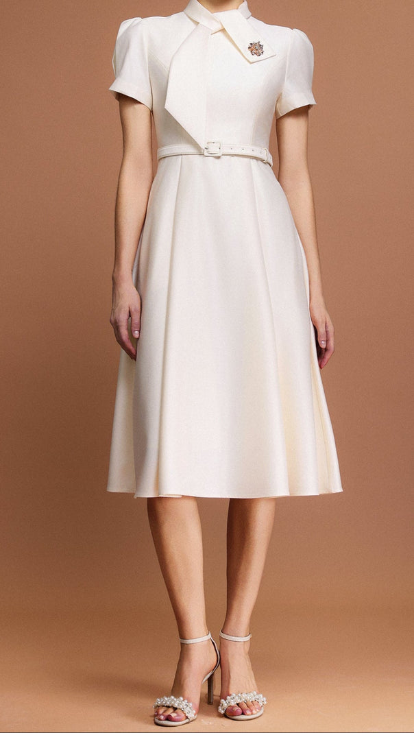 AIIZIE JOSEPHINE SHORT SLEEVES DIAMOND MIDI DRESS - product image