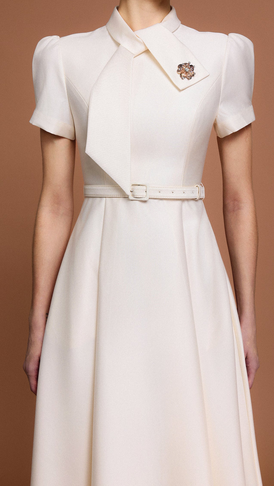 JOSEPHINE SHORT SLEEVES DIAMOND MIDI DRESS