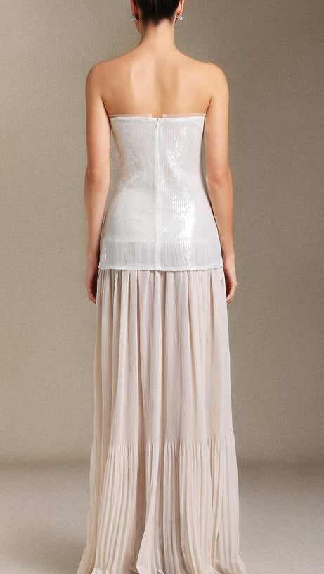 Vafa Chest smearing Sequins Chiffon maxi dress