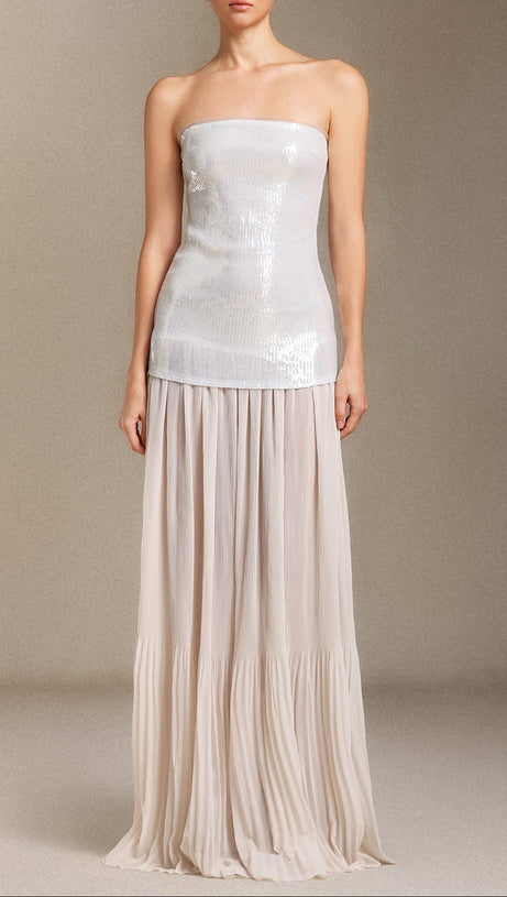 Vafa Chest smearing Sequins Chiffon maxi dress