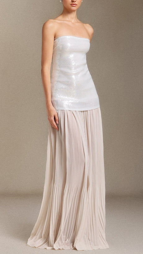 Vafa Chest smearing Sequins Chiffon maxi dress