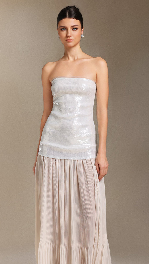 AIIZIE Vafa Chest smearing Sequins Chiffon maxi dress - product image