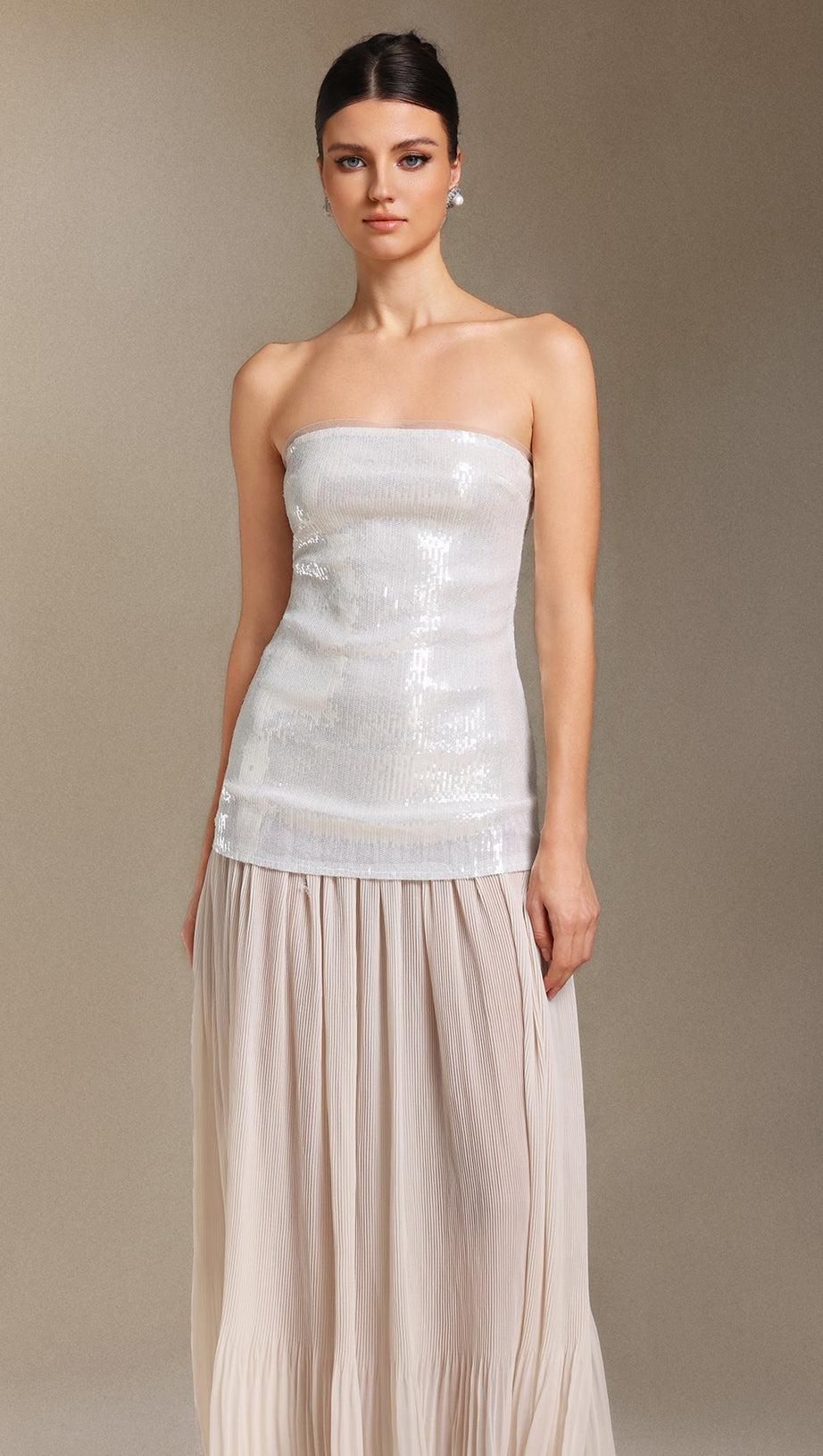 Vafa Chest smearing Sequins Chiffon maxi dress