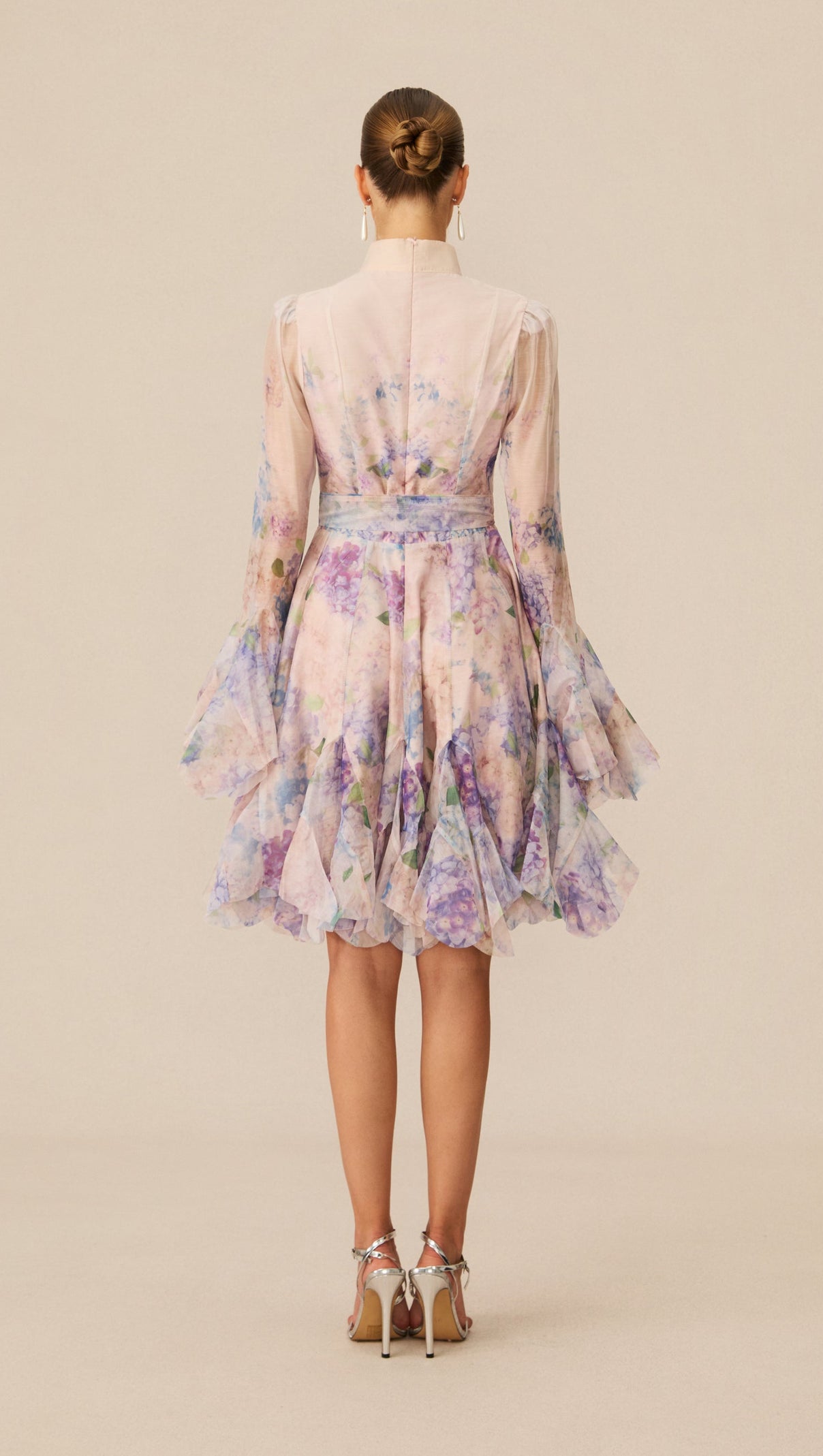 Lana Long Sleeve Chiffon Floral Mini Dress