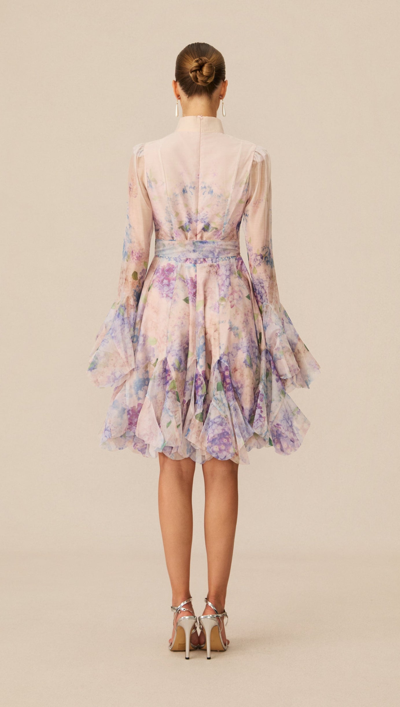 Lana Long Sleeve Chiffon Floral Mini Dress