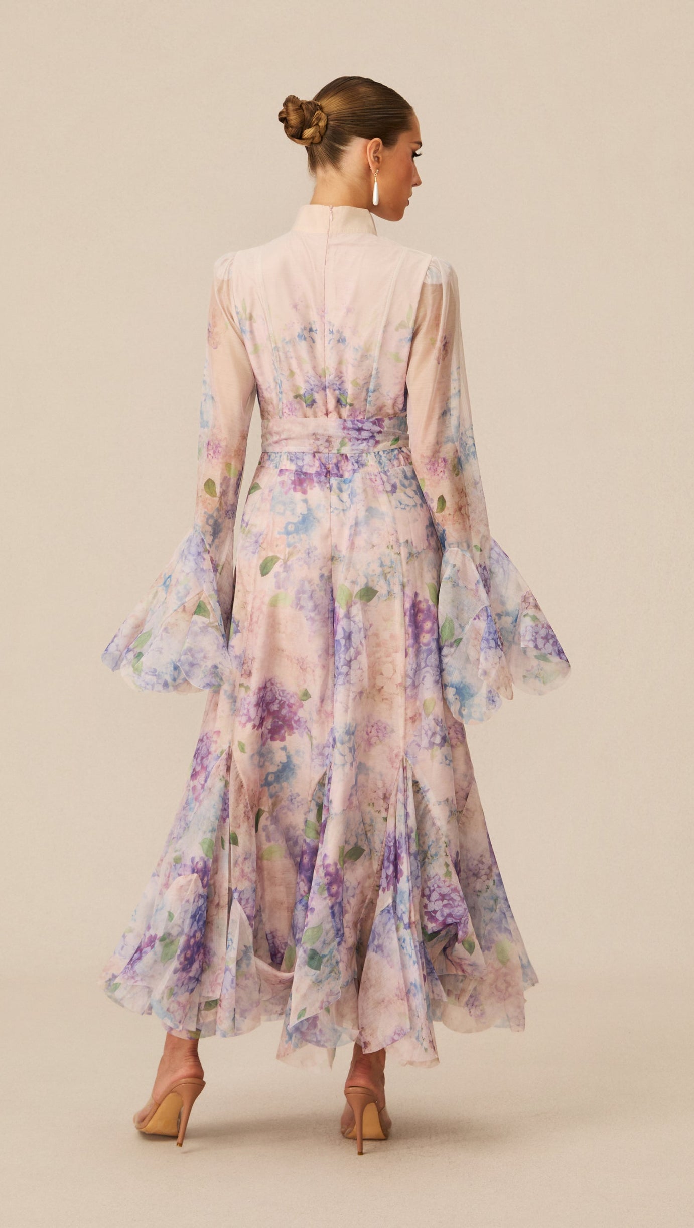 Alessia Long Sleeve Floral Mock Neck Maxi Dress