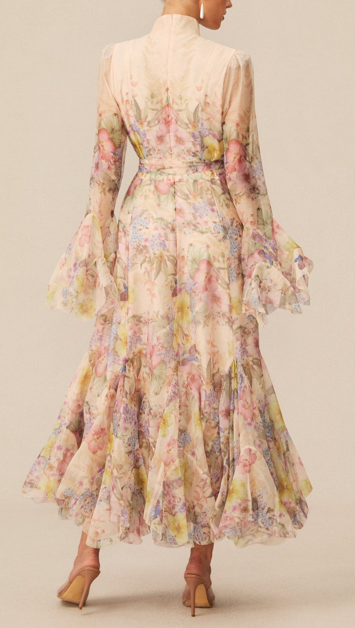 Alessia Long Sleeve Floral Mock Neck Maxi Dress