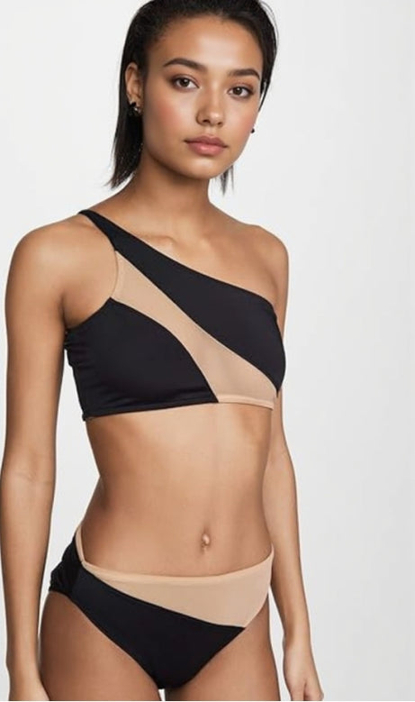 PATCHWORK MESH BIKINI TWO PIECE SET