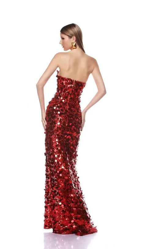 SHIVA STRAPLESS SEQUIN MAXI DRESS