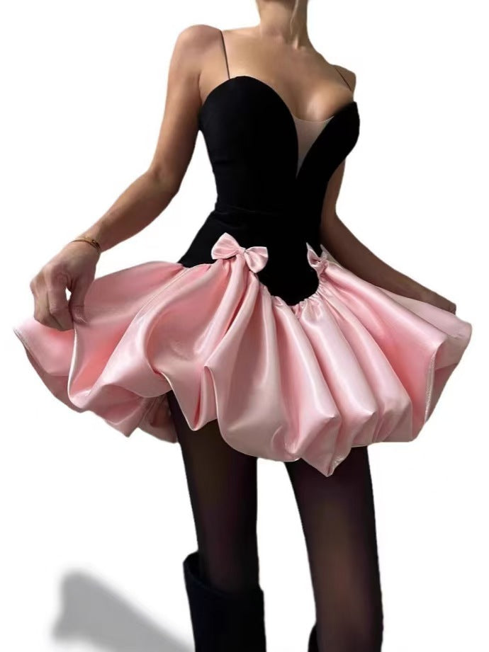 AIIZIE VALERIE TWO-TONE BOWQUETTE MINI DRESS - product image