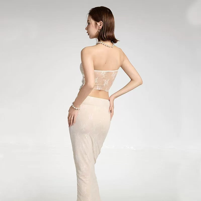 DONAT APRICOT LACE TWO-PIECE SWIMSUIT