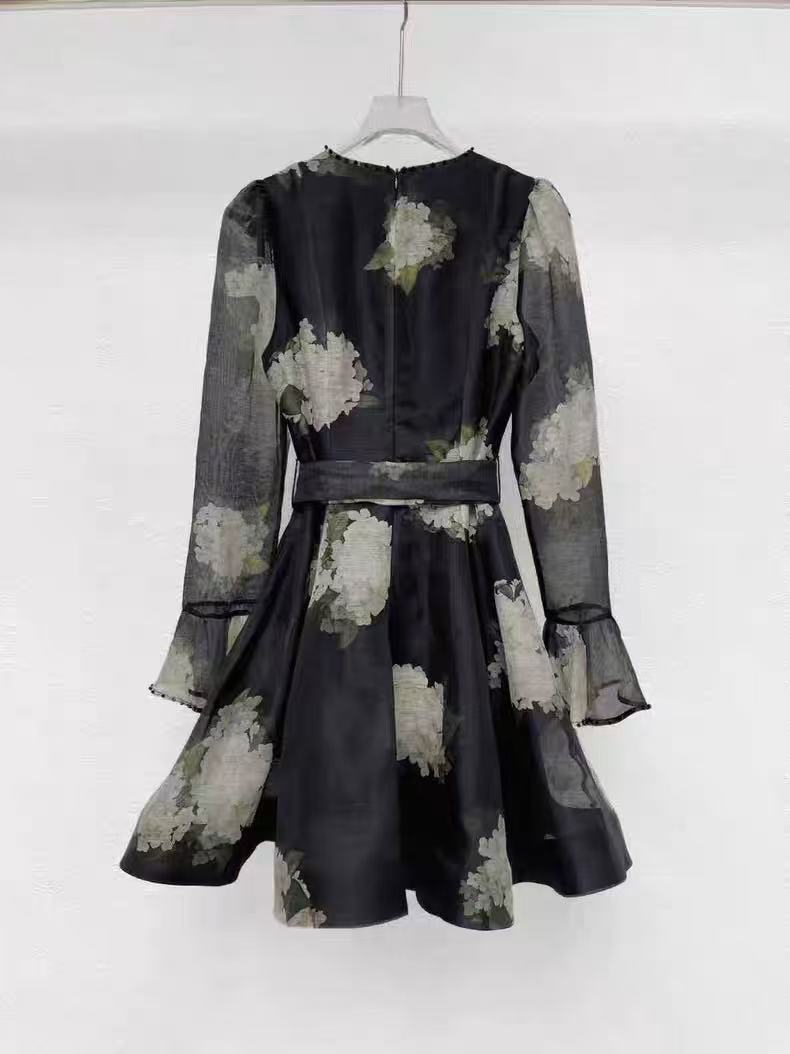AIIZIE HYDRANGEA PATTERNED LONG SLEEVED MINI DRESS - product image