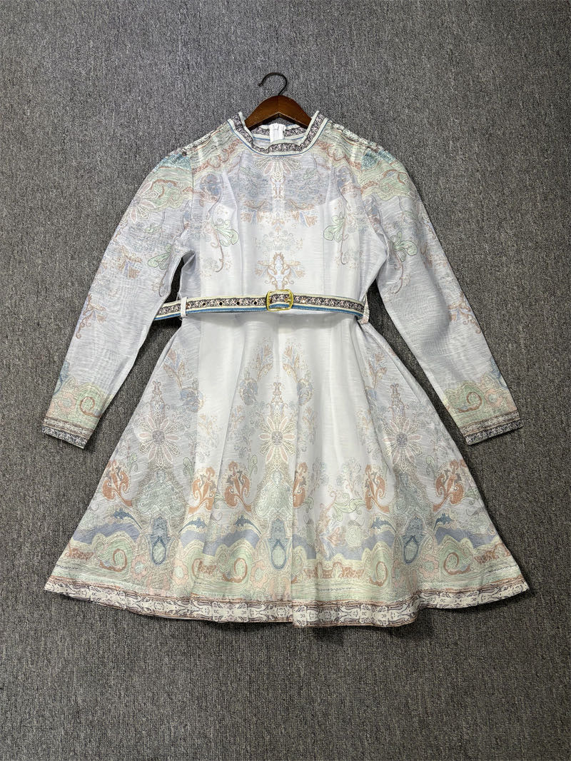 AIIZIE RETRO PRINCESS DRESS WITH PURPLE GAUZE AND COLORFUL PATTERNS - product image