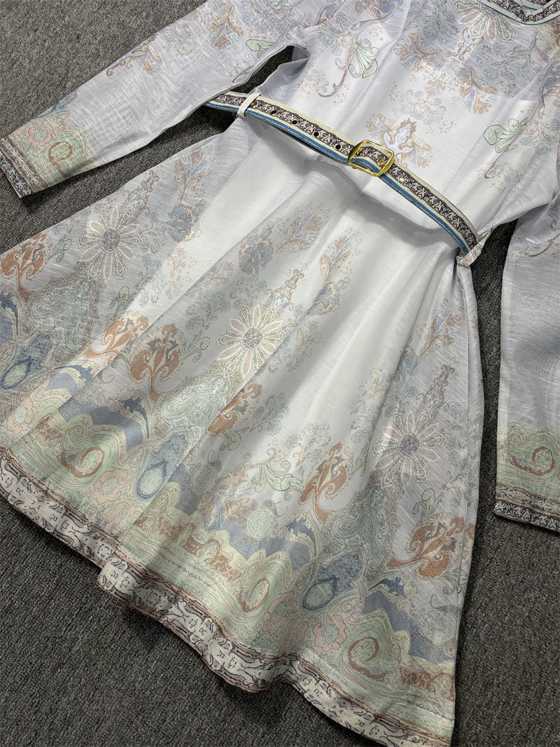 AIIZIE RETRO PRINCESS DRESS WITH PURPLE GAUZE AND COLORFUL PATTERNS - product image