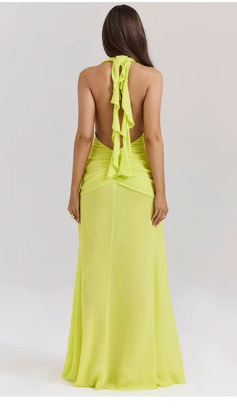 SEXY GODDESS DEEP V BACKLESS HOLIDAY DRESS