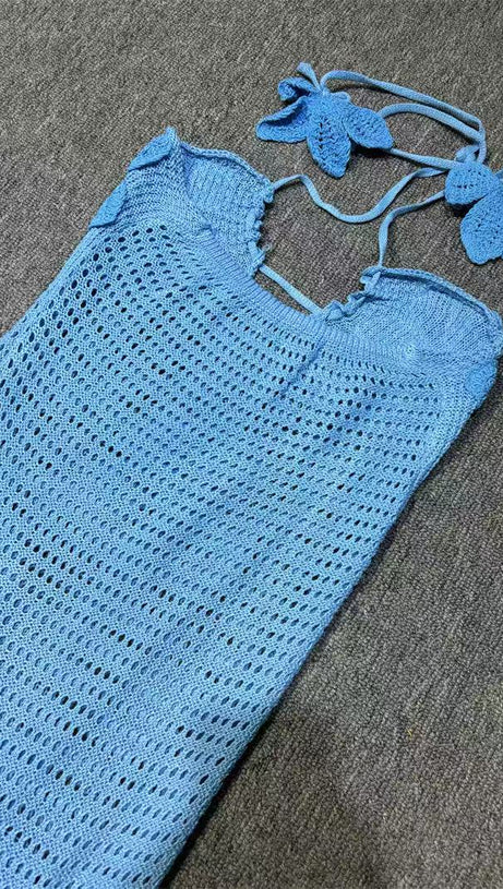 ABITO LUNGO IN MAGLIA CON APPLICAZIONI 3D