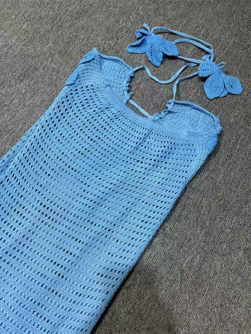 3D Applique Knitted Maxi Dress