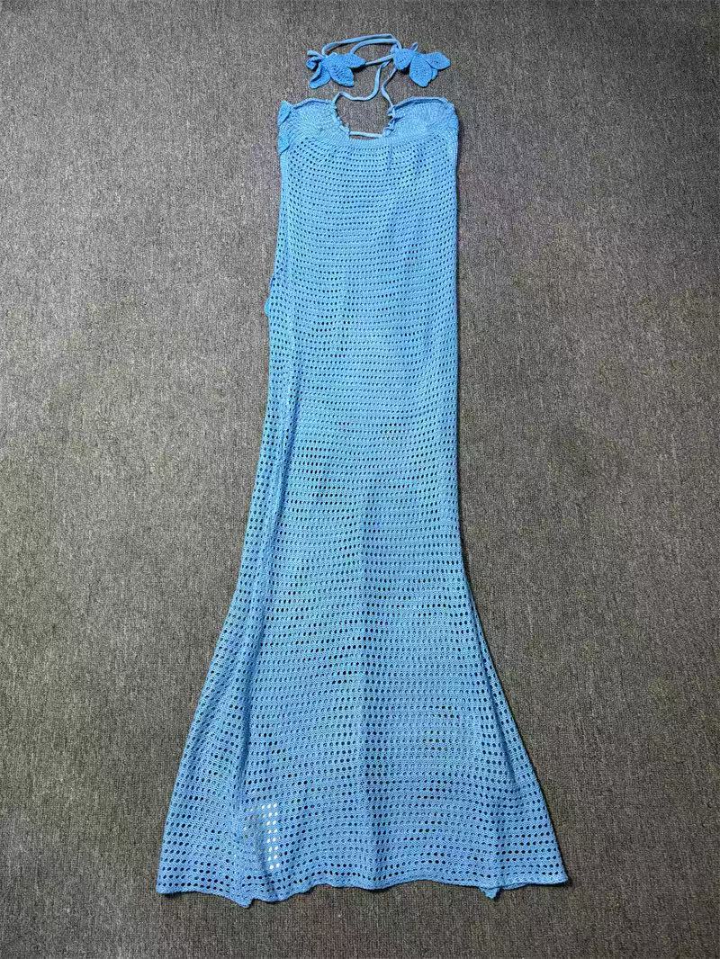 3D Applique Knitted Maxi Dress