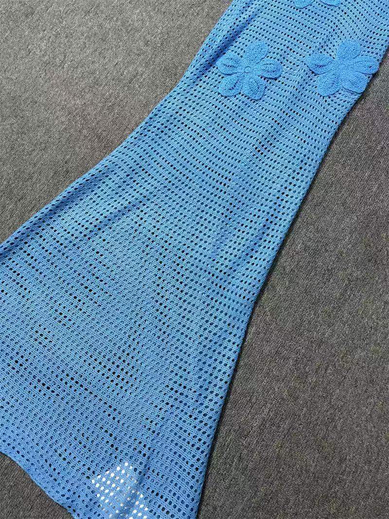 3D Applique Knitted Maxi Dress