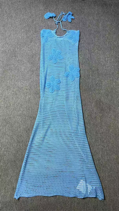 ABITO LUNGO IN MAGLIA CON APPLICAZIONI 3D