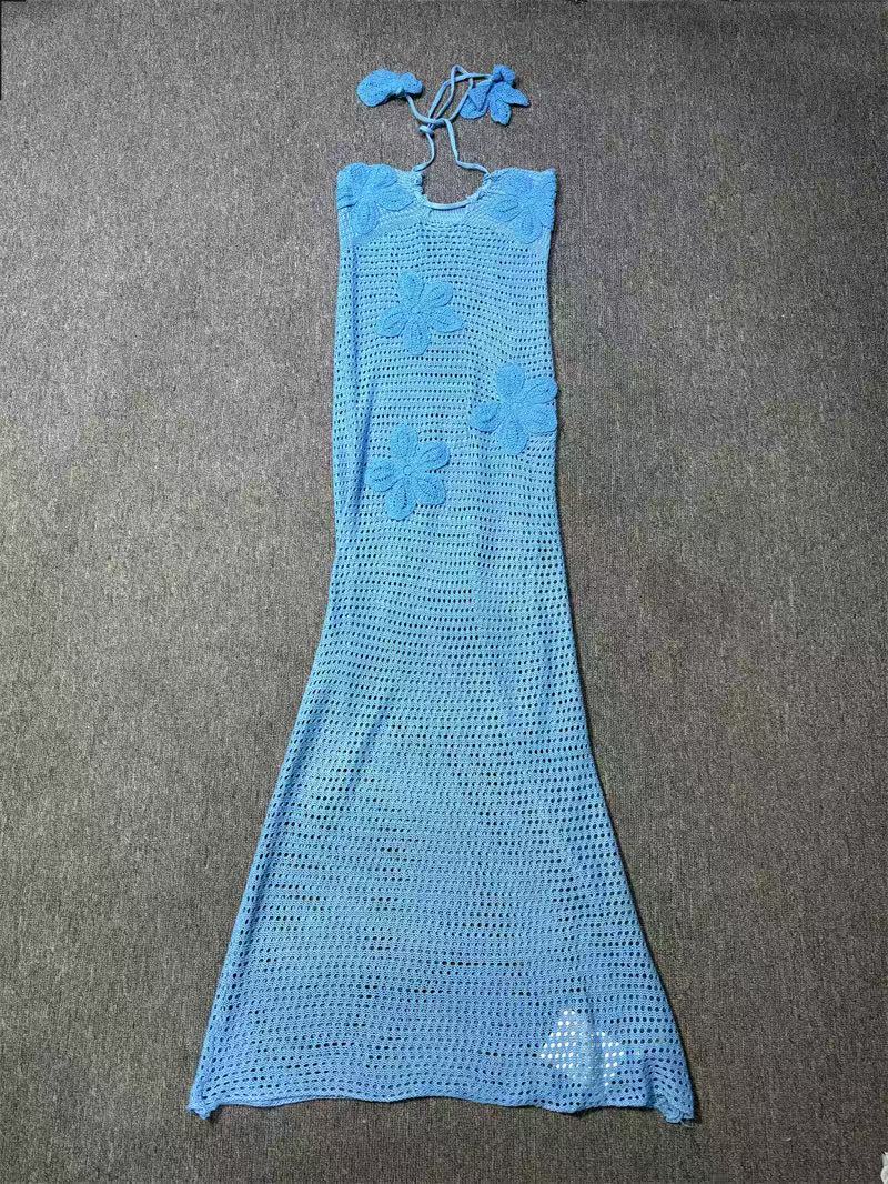 3D Applique Knitted Maxi Dress