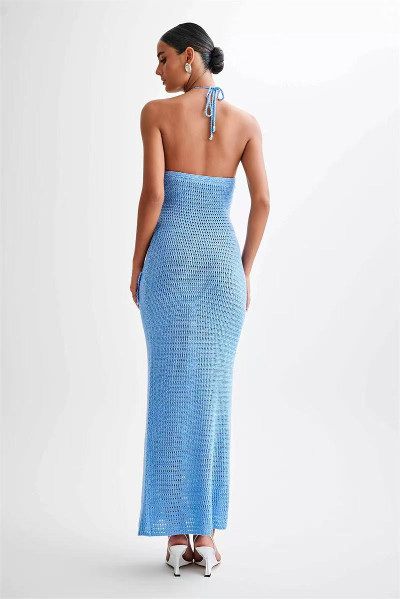 3D Applique Knitted Maxi Dress