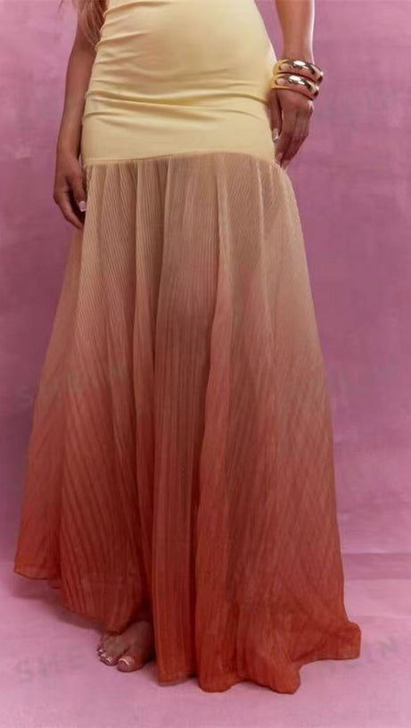 WRAP-AROUND GRADIENT MESH DRESS