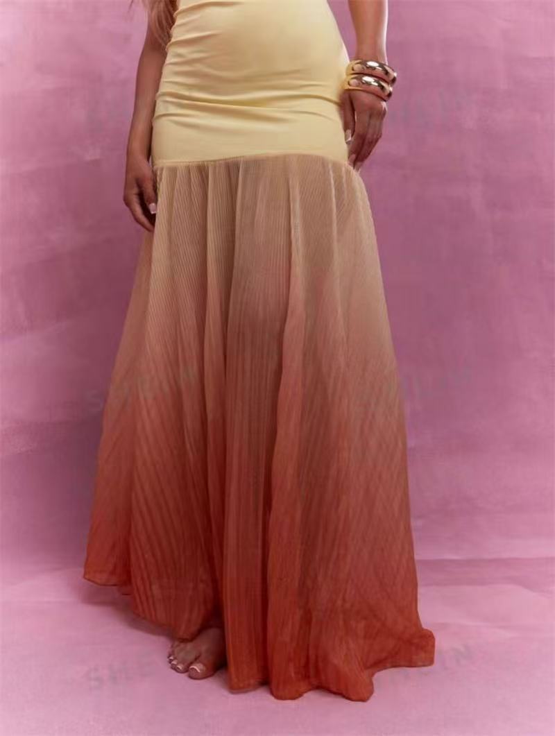 AIIZIE WRAP-AROUND GRADIENT MESH DRESS - product image