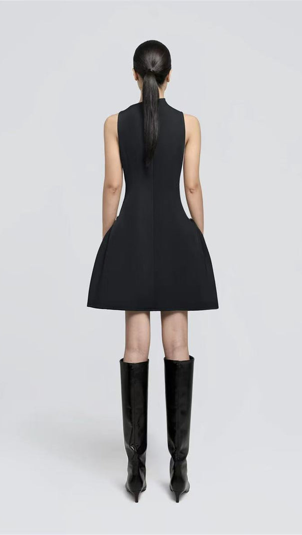 AIIZIE BLACK SLEEVELESS MINI DRESS - product image