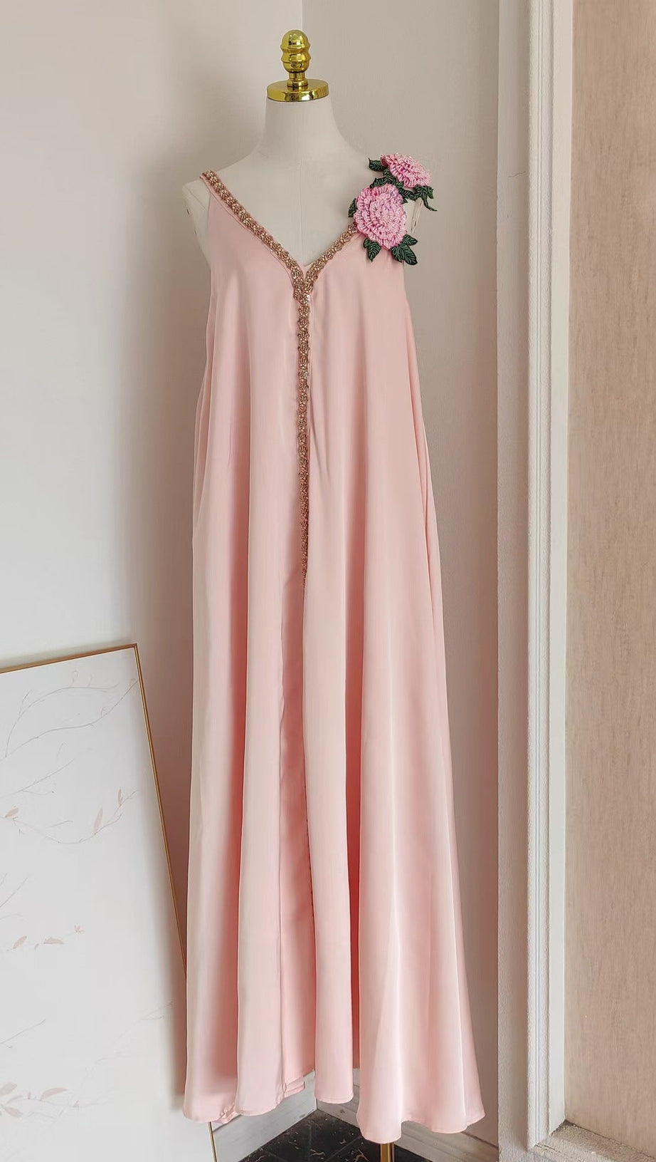 IRFAN FLOWER LONG SLEEVE MIDI DRESS