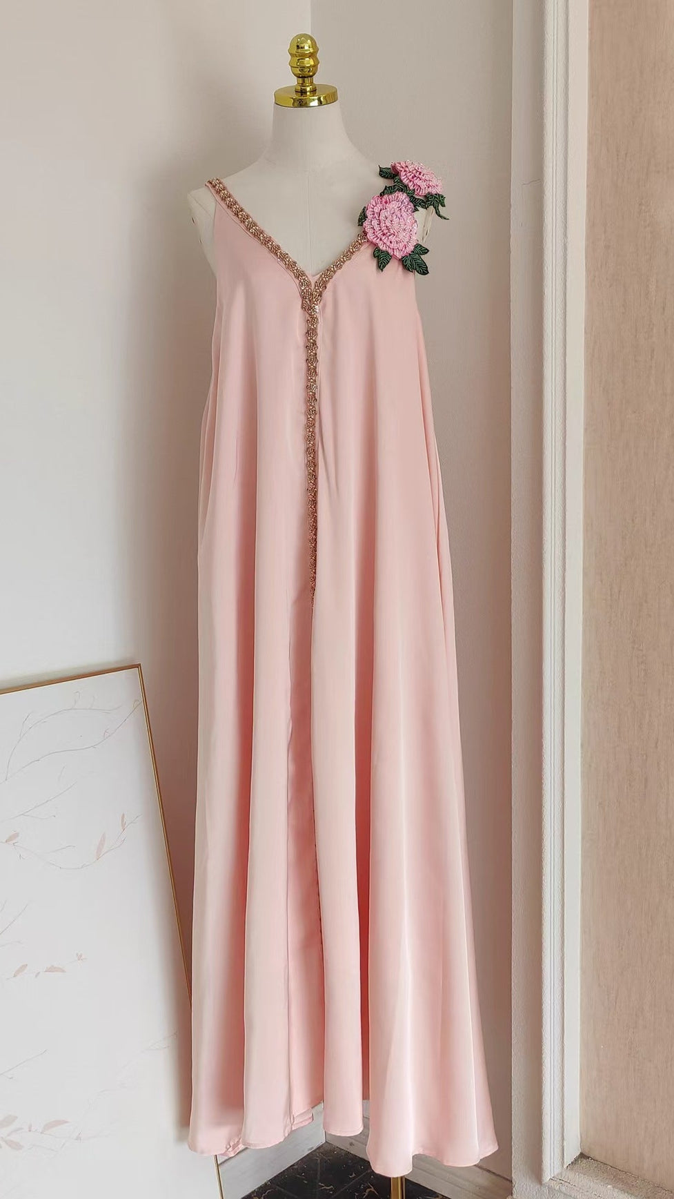 IRFAN FLOWER LONG SLEEVE MIDI DRESS