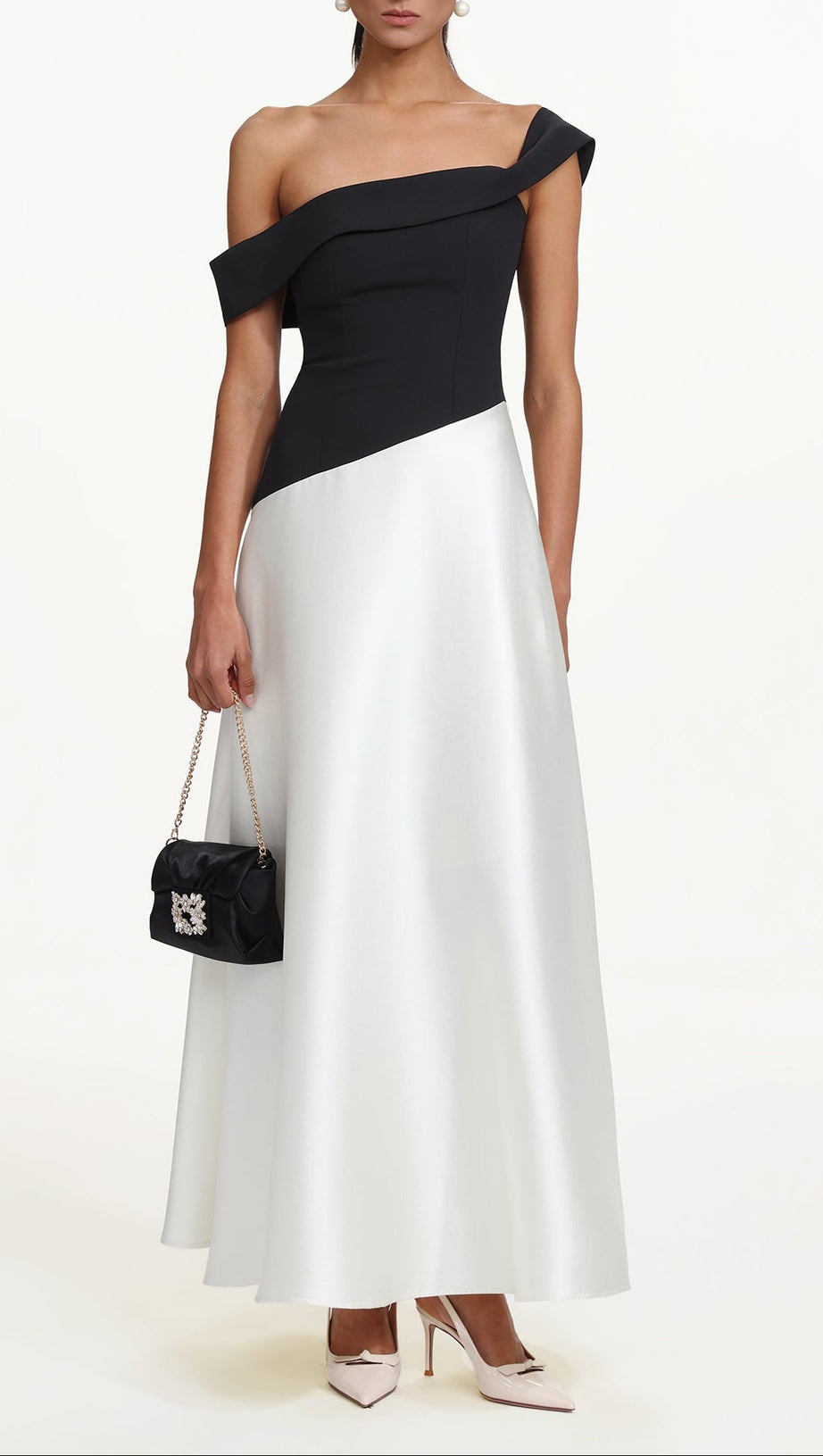 Xavier Off Shoulder Contrast Maxi Dress
